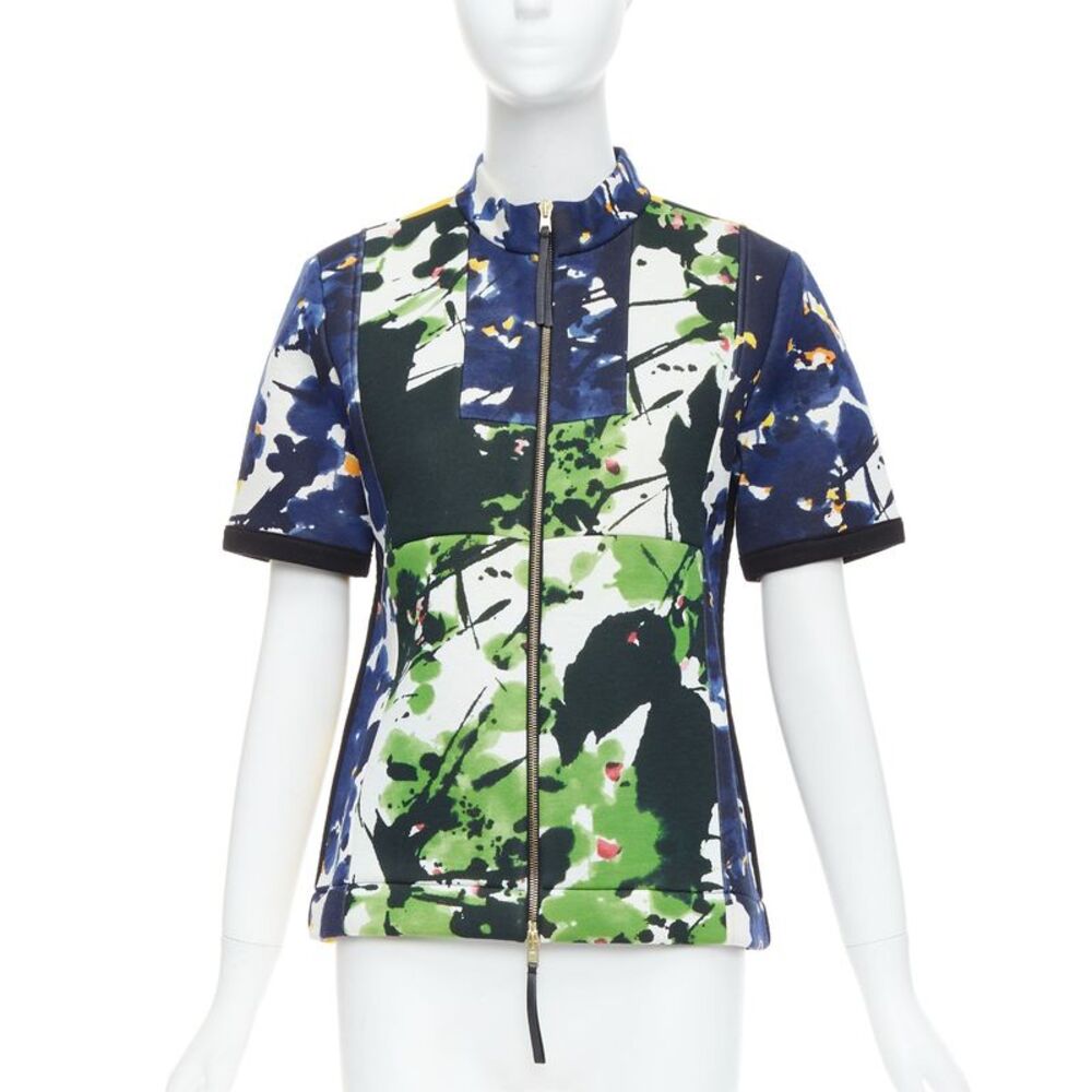 Marni Paint Print Scuba Leather Coat